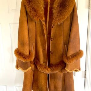 Charles Klein genuine leather and fur coat